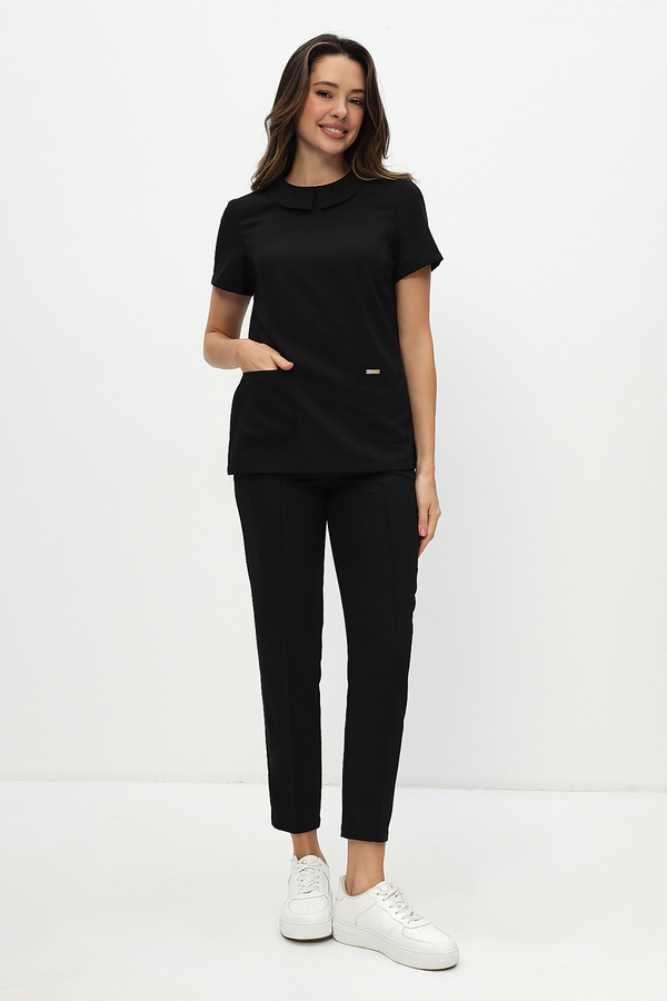 3-98-21-1 Блуза жен. (Kiara, кор.рук, пуг) (65 Rich black, 46 размер, 170-176) 3-98-21-1 Блуза жен. (Kiara, кор.рук, пуг) (65 Rich black, 46 размер, 170-176)