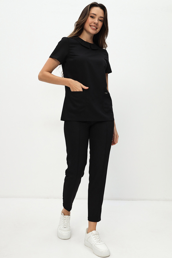 3-98-21-1 Блуза жен. (Kiara, кор.рук, пуг) (65 Rich black, 46 размер, 170-176) 3-98-21-1 Блуза жен. (Kiara, кор.рук, пуг) (65 Rich black, 46 размер, 170-176)