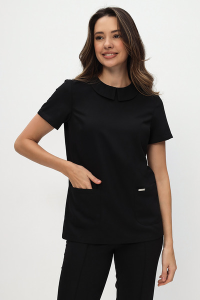 3-98-21-1 Блуза жен. (Kiara, кор.рук, пуг) (65 Rich black, 42 размер, 170-176) 3-98-21-1 Блуза жен. (Kiara, кор.рук, пуг) (65 Rich black, 42 размер, 170-176)