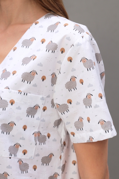 11-03-07-1 Блузон унисекс (Cotton, кор. рук) (921 Овечки, 42 размер, 170-176)