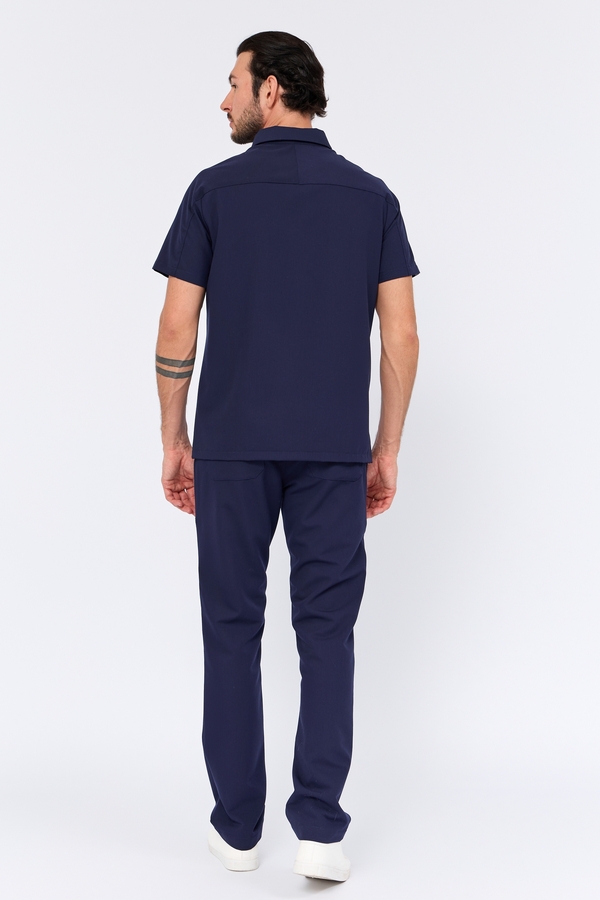 6-82-15-1 Рубашка муж. (Curly, кор.рук, кн) (28 Sapphire, 5XL (60 размер), 182 (Long))