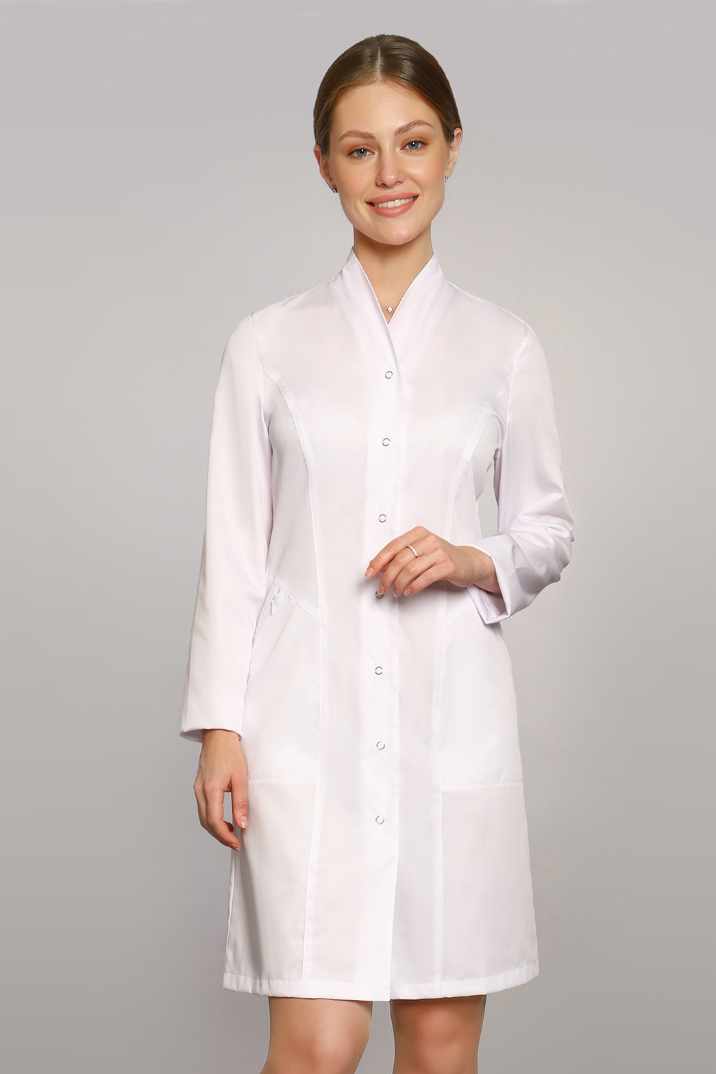 2-03-03-4 Халат  жен. (Streich, дл.рук, кн) (0)