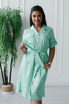 2-89-12-3 Халат жен. (Cotton Premium, 3/4 рук, пуг) (40)