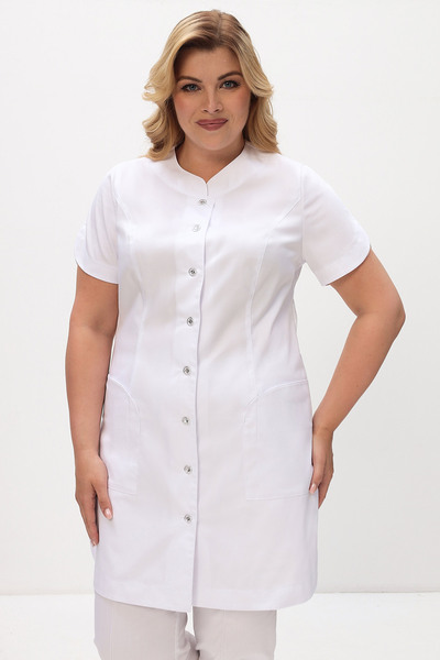 2-35-04-1 Халат жен. (ADVA, кор.рук, пуг) (0F, 52 размер, 170-176)